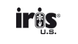 A black and white logo of the iris u. S.