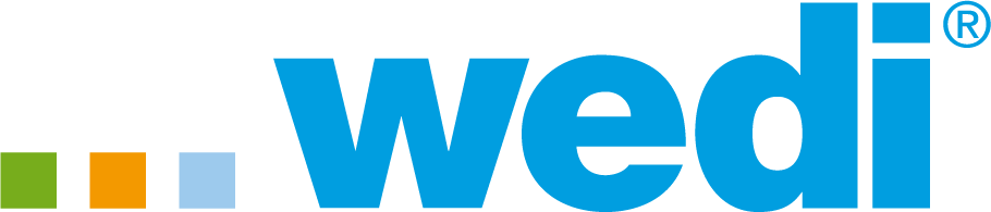 A blue and black logo for the we 3 group.